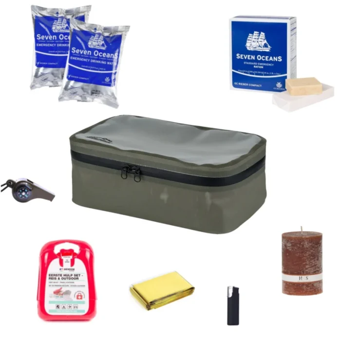 Basis noodpakket voor beginners met essentiële items voor 24 uur